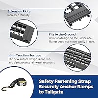Vista 3 de LEMNISCATE Rampa para motocicleta, rampas de carga plegables de 10 pies para camionetas, rampas de aluminio con hebilla de bloqueo y asa, rampas