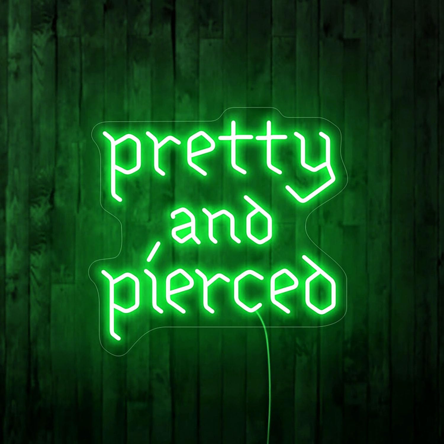 Pretty and pierced neon sign, Piercing studio signs, Tattoo studio sign, Gothic art decor