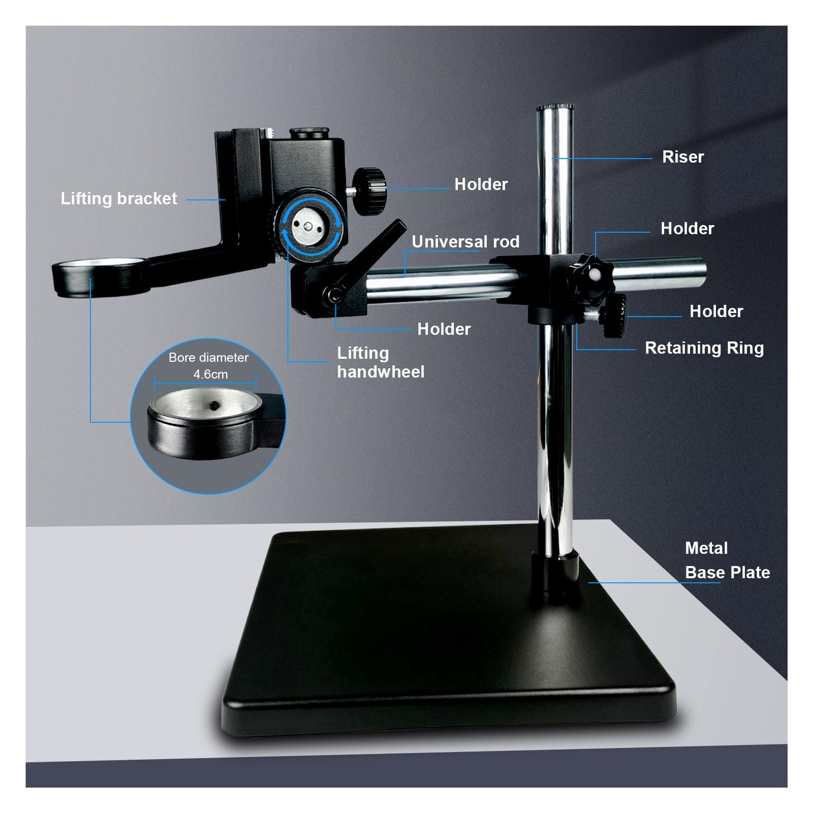 4K UHD Professional Industrial Microscope For Soldering, HDM/I USB Digital Microscope Camera 1/1.8" Sensor 215X 150X Lens