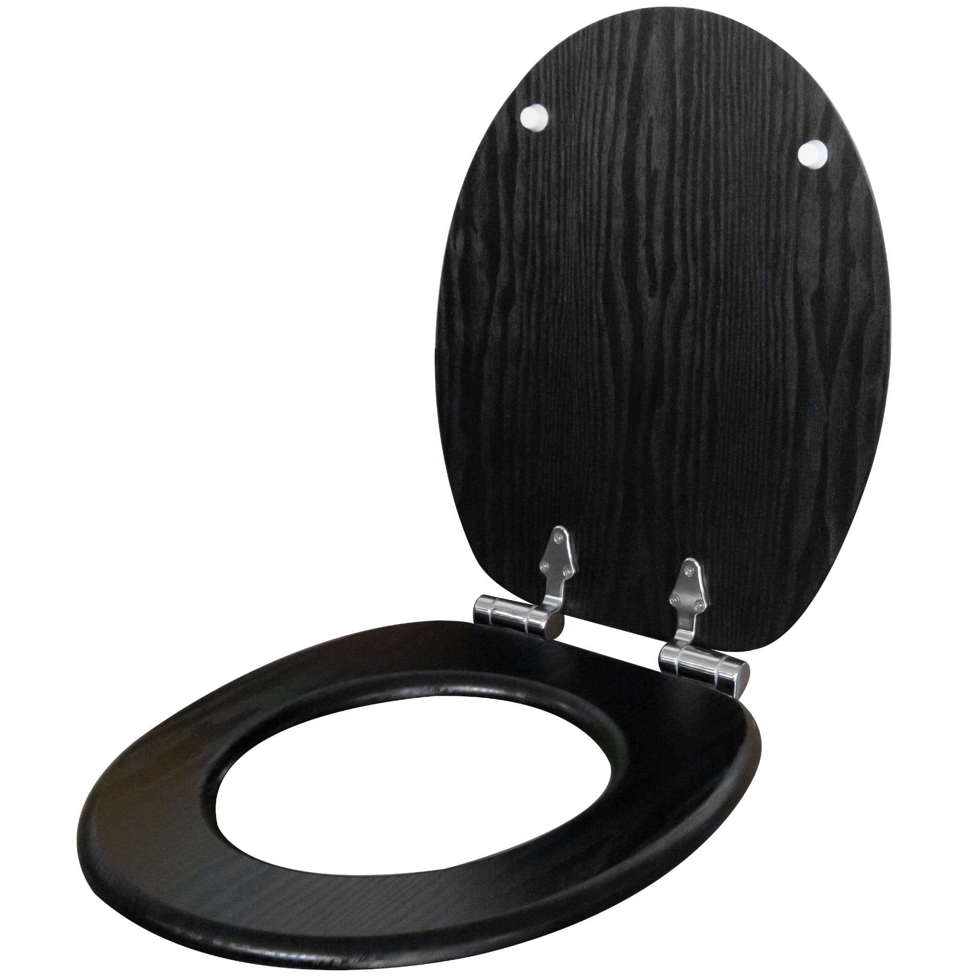 Sanilo Soft Close Toilet Seat, Wide Choice of New Toilet Seats, Stable Hinges, Easy to Mount (Black Wood) - Image 4
