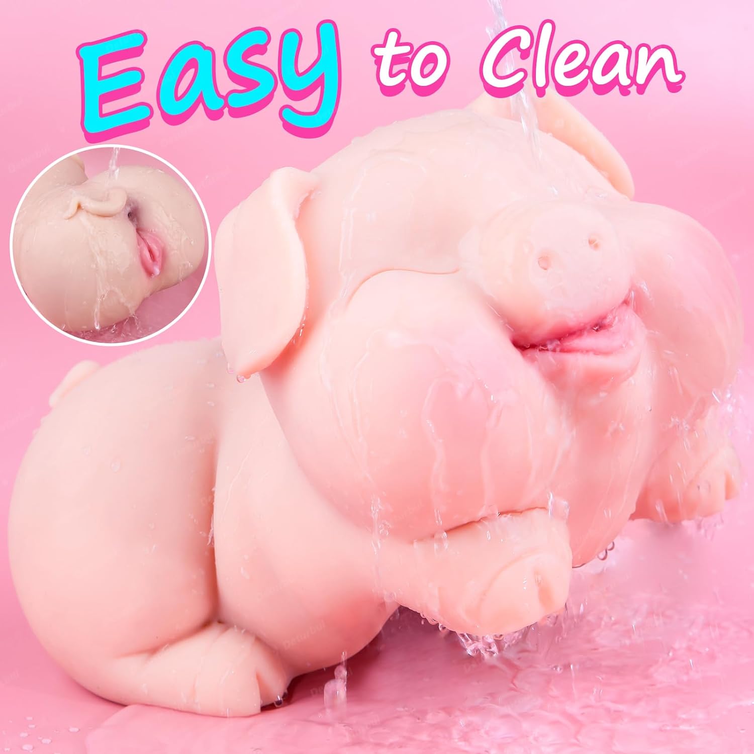 Realistic Sex Doll Torso for Men - Pig Animal Male Masturbator with Tight Vaginal, Anal Oral, Full Size Cute Piggy Sex Toy Pocket Pussy Male Stroker Adult Toy for Men Women Sex Pleasure White 12 lb