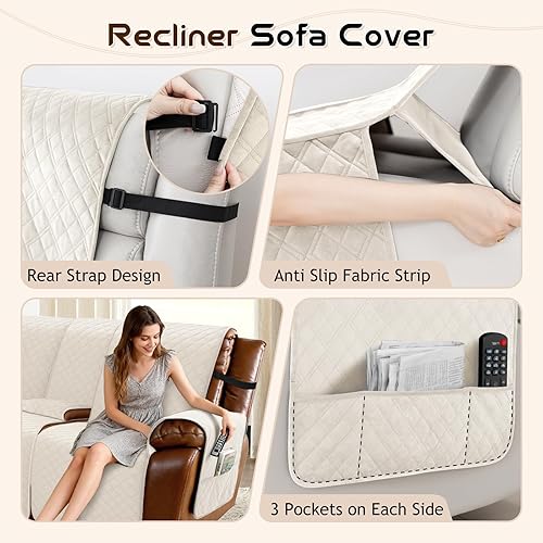 Miniatura 4 de Arfntevss Fundas impermeables para sofá modular reclinable en forma de L, antideslizantes, lavables, juegos de fundas para muebles de perro (5