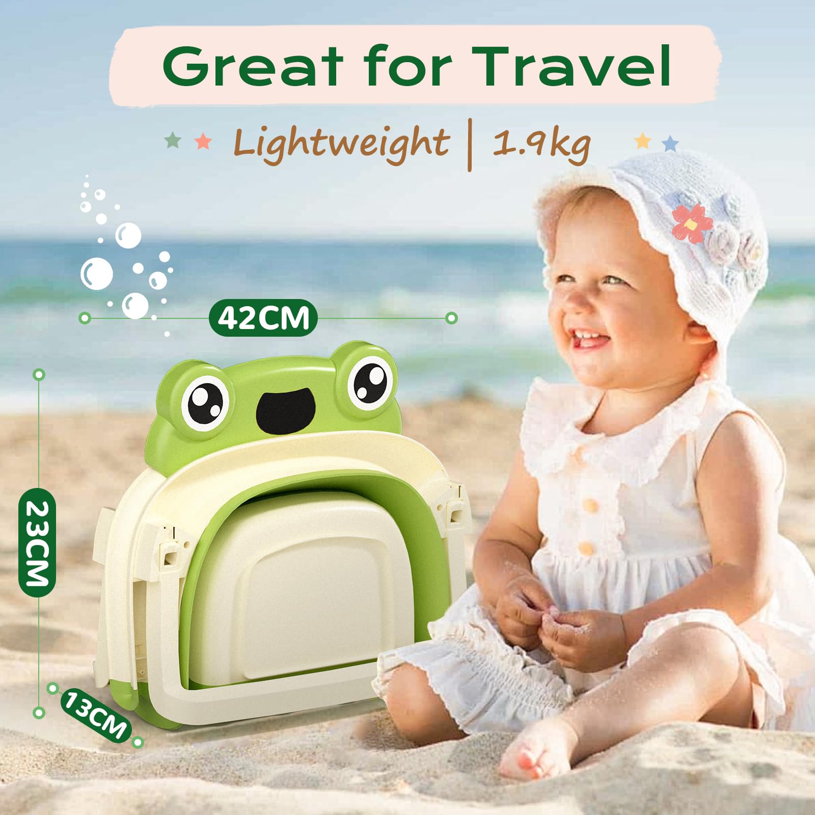 COOSEYA Vasca Neonato Bagnetto, Vasca Neonato Con Supporto Da Bagno Gratuito, Verde