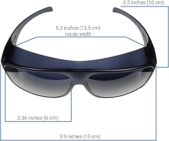 Fit Over Sunglasses, Smoke Color, 100% UVA/UVB Protection; Polycarbonate Lenses