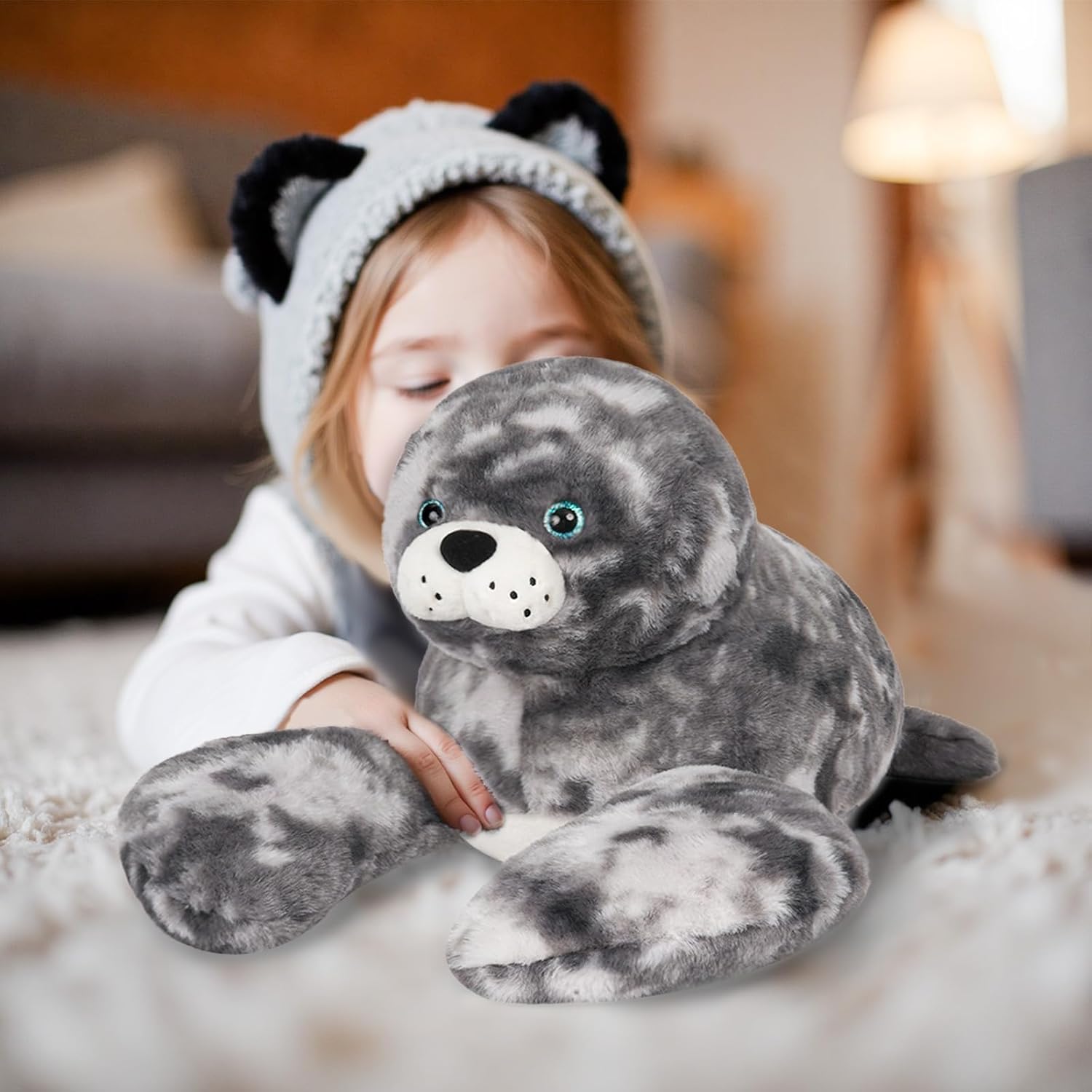 Niuniu Daddy 23" | 3.3 Pound Weighted Seal Plush for Kids Adults, Fat Large Seal Weighted Stuffed Animals, Chubby Body Pillow Plush Animal Toys for Sleeping for Presents Birthday Christmas Holiday - Image 2