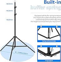 Vista 3 de Neewer Soporte de luz para fotografía, 3-6.6ft/92-200cm Soporte de trípode resistente ajustable para reflectores, softboxes, luces, paraguas
