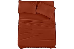 Utopia Bedding King Size Sheets Set: Soft Brushed Microfiber, Exceptional Comfort in Terracotta Orange