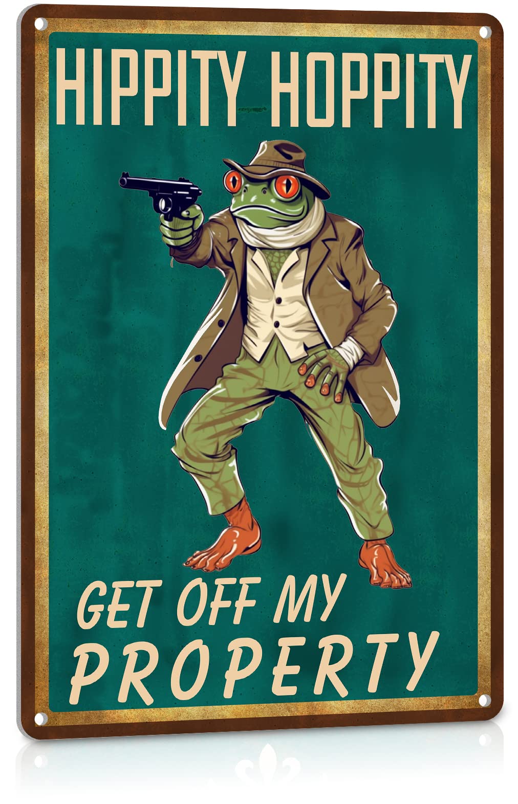 Lustige Gartenflagge „Hippity Hoppity Get Off My Property“ Mit Frosch-Motiv – 30,5 X 45,7 Cm, Wasserdicht