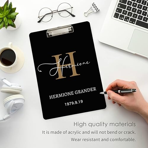 Miniatura 5 de Cliente - Portapapeles negro estándar tamaño carta, cartón de plástico personalizado con clip de metal de perfil bajo para colgar, tablero de clip