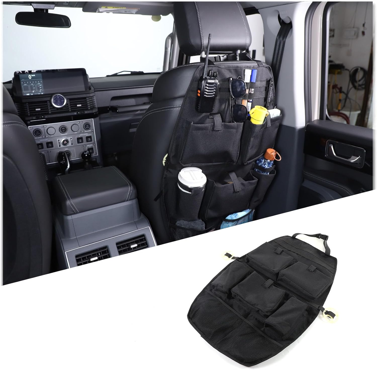 Car Back of Seat Organizer and Seat Protector Compatible with Ineos Grenadier 2020-2026 front seat back bag organizer multi-function storage bag internal storage expansion accessories