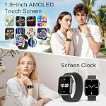 AI Smart Watch for Men, DA GPT AI Waterproof Smartwatch, 1.9" AMOLED Always-On Display, 24/7 Heart Rate, Blood Oxygen, Stress Sleep Monitor, 123 Sports Fitness Tracker, Compatible Android and iOS