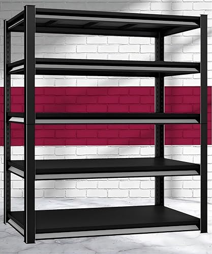 Miniatura 12 de Estantes de garaje de 36 pulgadas de ancho resistentes – 1,200 libras de metal de acero ajustable para almacenamiento, estanterías de almacenamiento