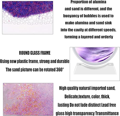 Miniatura 4 de TKTM Juguete sensorial de movimiento líquido, diseño de arena en movimiento, redondo, arena móvil, juguete para ansiedad, TDAH, relajación,