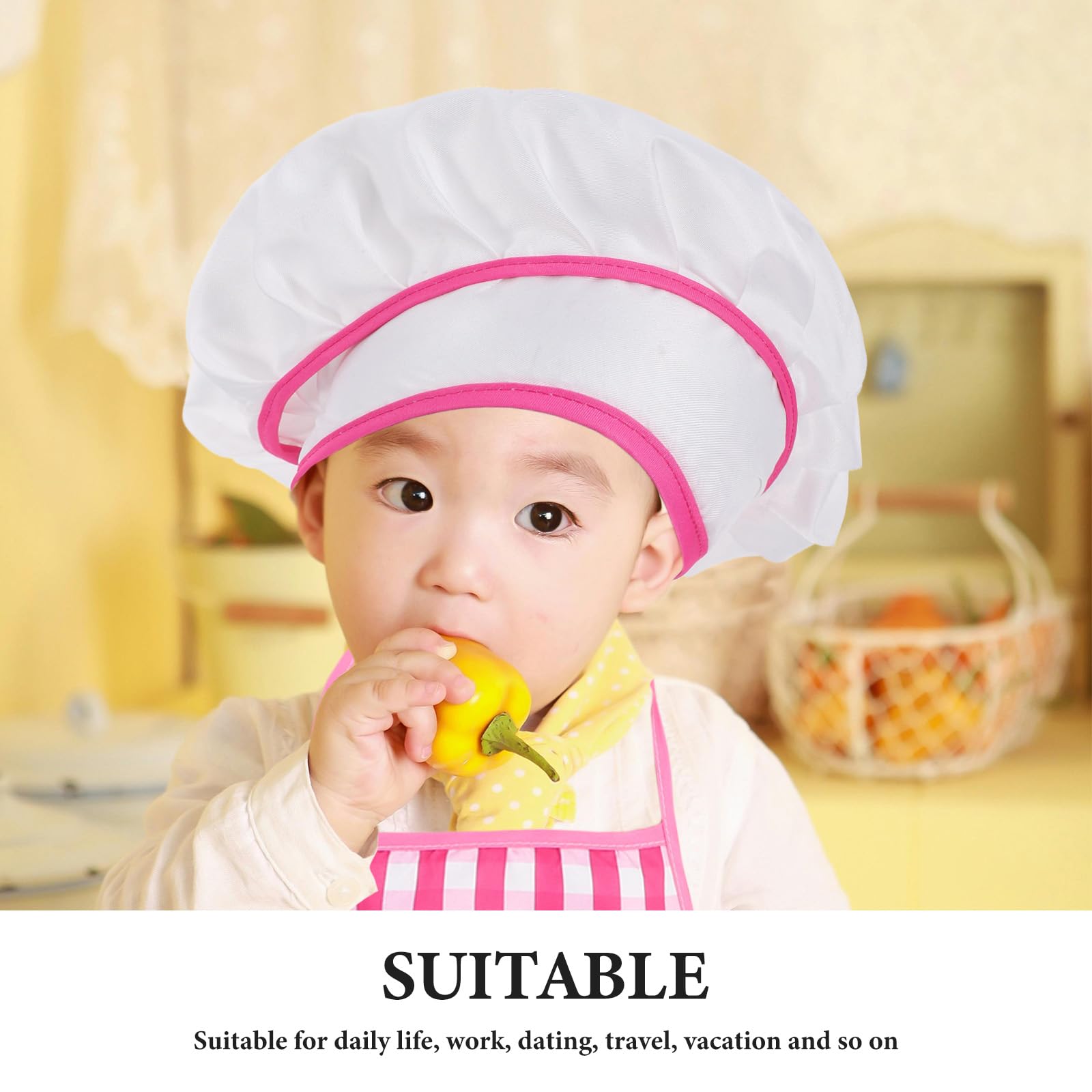 LOGOFUN Kids Baking Tools Set Chef Outfit Apron Hat Cooking Kitchen Accessories for Children Playtime Costume Decorations