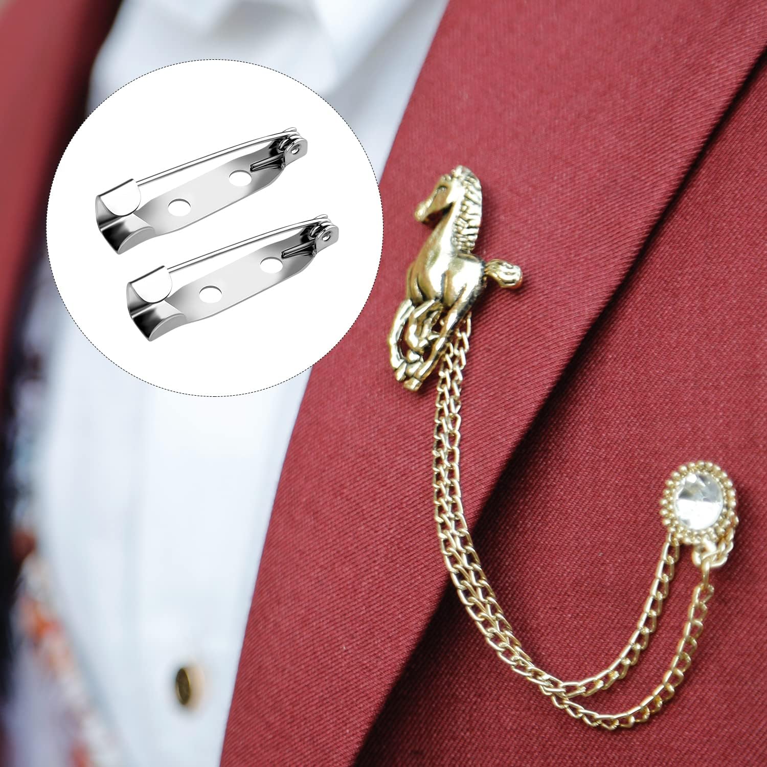 200pcs 1inch / 25mm Bar Pins Brooch Pin Backs, Locking Backs Safety Clasp Brooch Badge Bar Craft for Brooches Name Tags Badges Jewelry Making DIY Craft