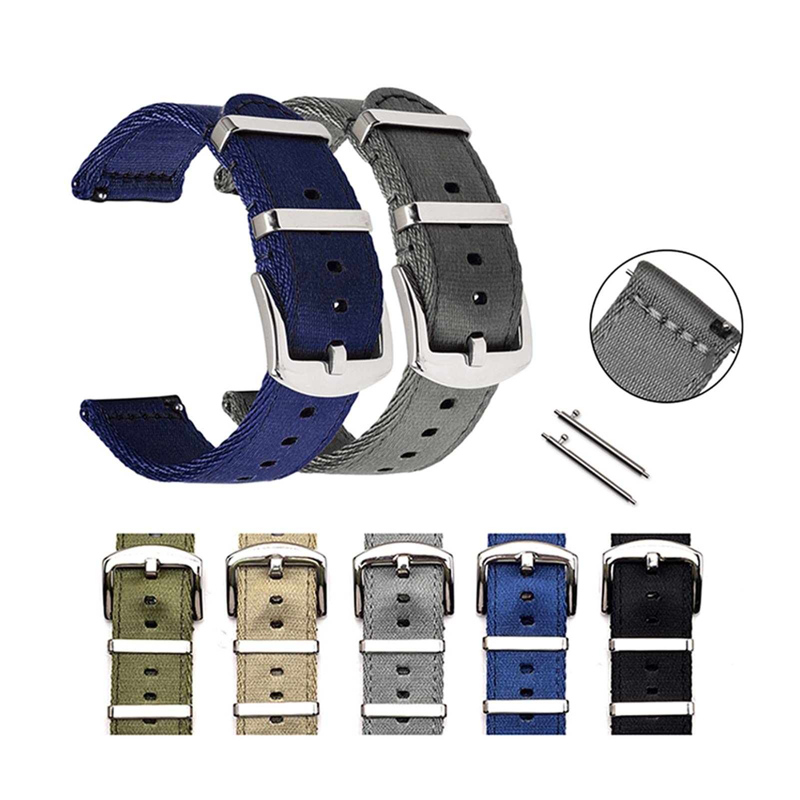 Armband Uhrenarmband 18 mm 20 mm 22 mm 24 mm Schnellverschluss-Feder-Uhrenarmband Nylon-Sicherheitsgurt Ersatz für Jede Uhr