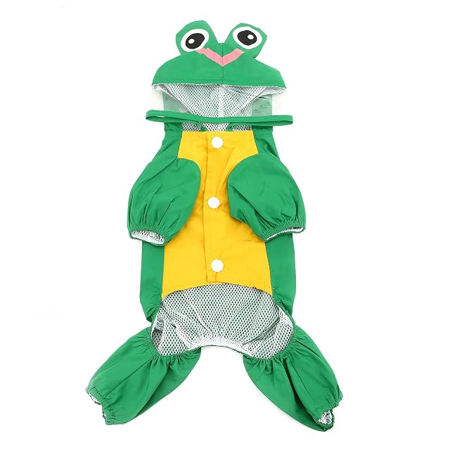 Foto 4 de 7 de ZUNEA Chubasquero para Perros Pequeños Impermeable con Capucha Ropa con Forro Malla Divertido Conejo Rana…