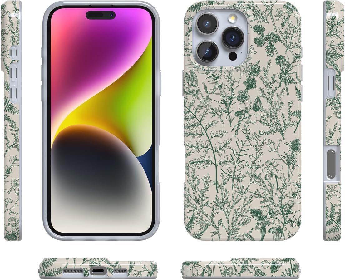 Casely iPhone 16 Pro Max Case | Sage Garden | Green Floral | Compatible with MagSafe | Classic Ultra Slim Design - Image 8