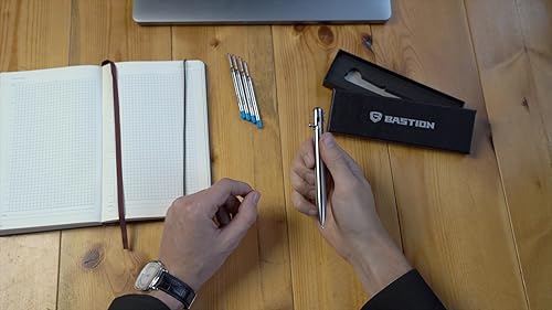 Miniatura 8 de BASTION Bolt Action Pen | Acero inoxidable | Cartucho de tinta de gel extra de punta fina, combo de regalo de graduación para ella, él, hija, hijo,