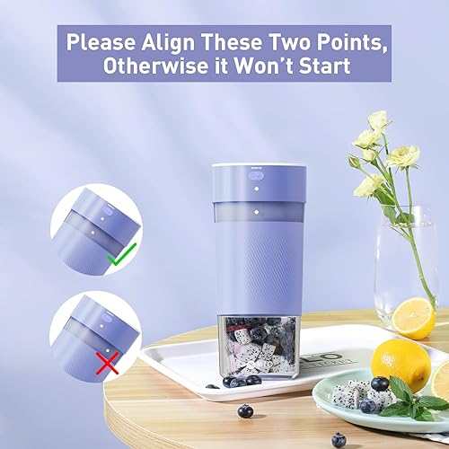 Miniatura 5 de MIO Licuadora portátil para batidos, 10 onzas, mini máquina de batidos inalámbrica recargable USB-C y batidora de proteínas de mano, exprimidor de