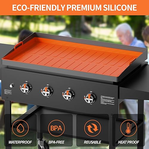 Miniatura 3 de Alfombrilla de silicona de 36 pulgadas para Blackstone, cubierta magnética de parrilla resistente, de grado alimenticio, más gruesa, accesorios de