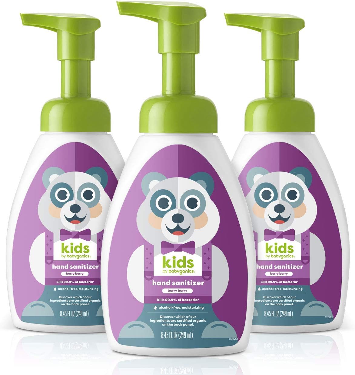 Foaming Pump Hand Sanitizer, Alcohol Free, Berry Berry, Kills 99.9% of Common Bacteria, Moisturizing, 8.45 Fl Oz (Pack of 3)