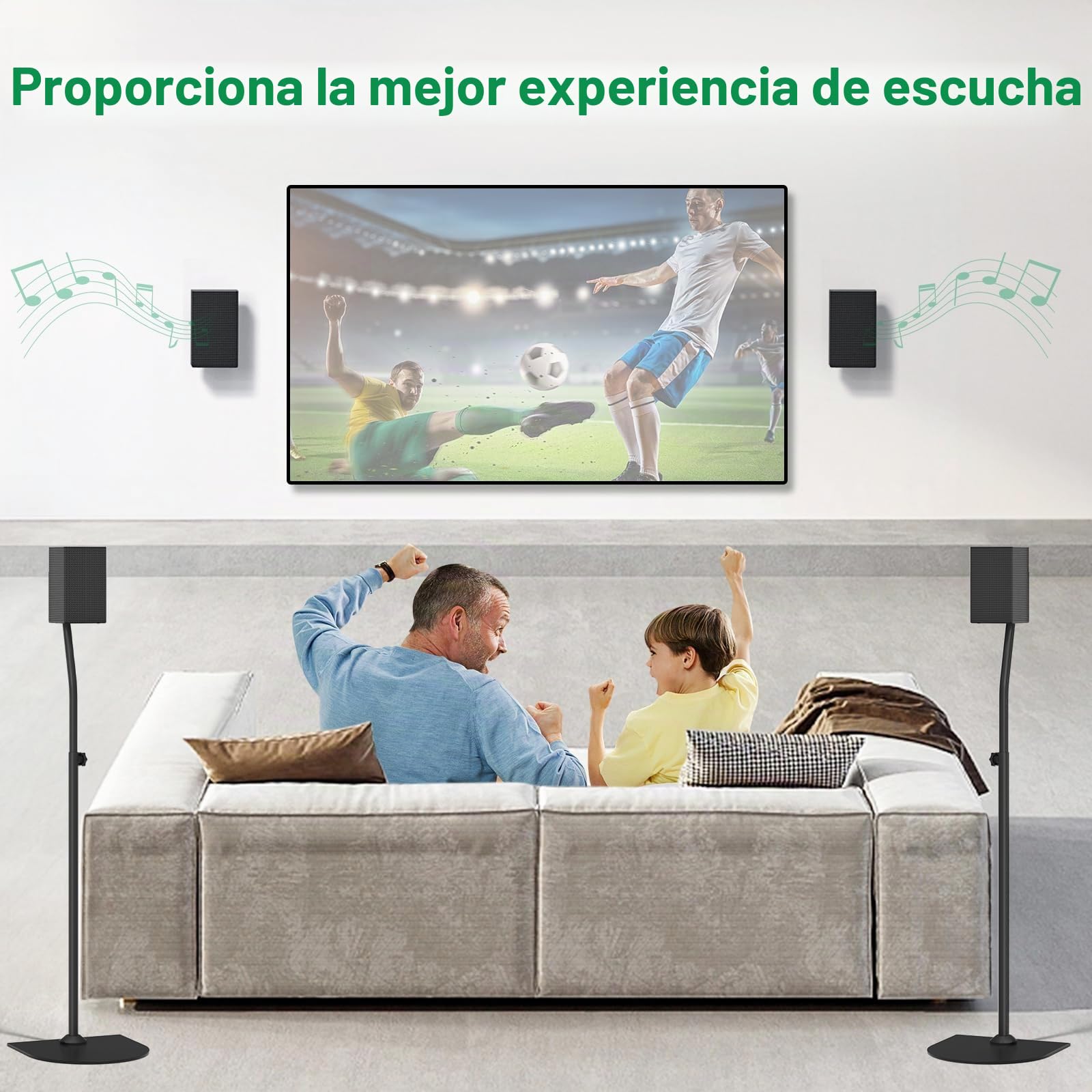 Samsung - Soporte para altavoces traseros y soporte de pared, altura ajustable de 83,8 a 106,7 cm, soporte para altavoces de pie para HW-Q990C y otros Samsung