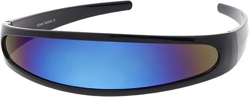 Miniatura 2 de Gafas de sol futuristas estrechas con espejo de color Cyclops