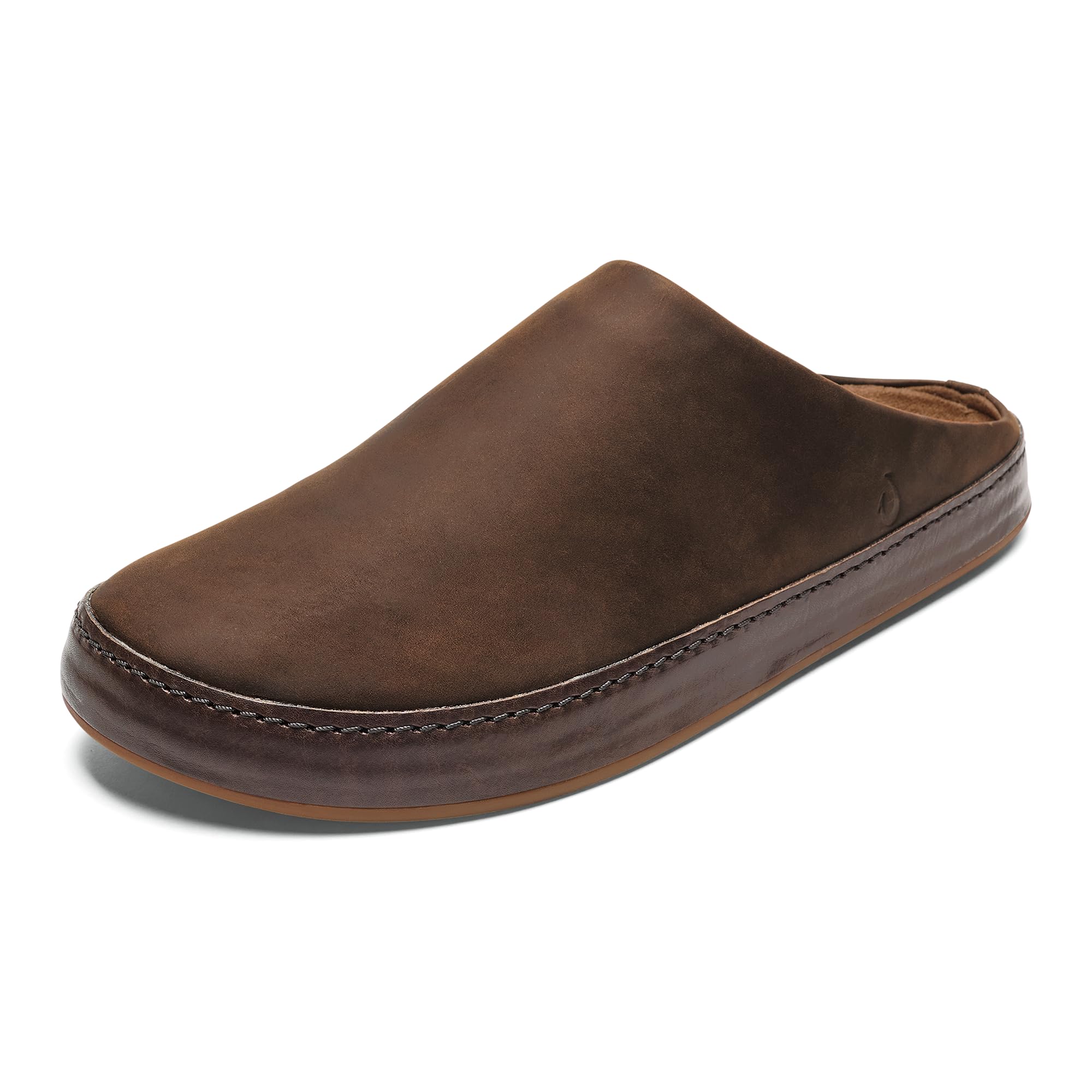 OLUKAI Ku'u Men’s Suede Slip-On Shoes, Genuine Shearling Lining, Supportive Fleece Footbed, All-Day Comfort & Wear
