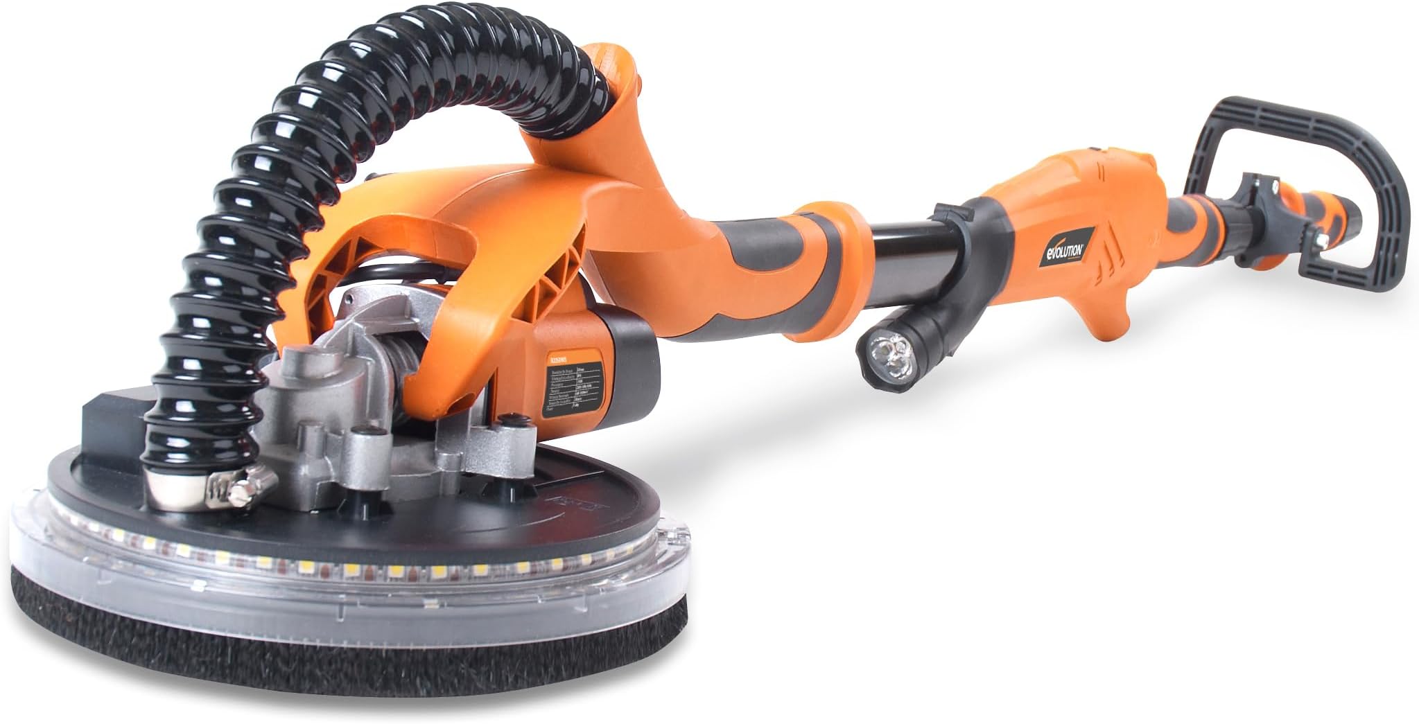 Evolution Power Tools R225DWS Telescopic Dry Wall Sander with LED Torch and 6 Sanding sheets, 225 mm