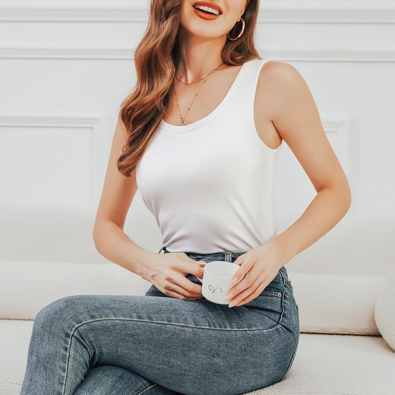 JOYSHAPER Thermal Tank Top for Women Round Neck Sleeveless Vest for Winter Underwear Tops - Image 3