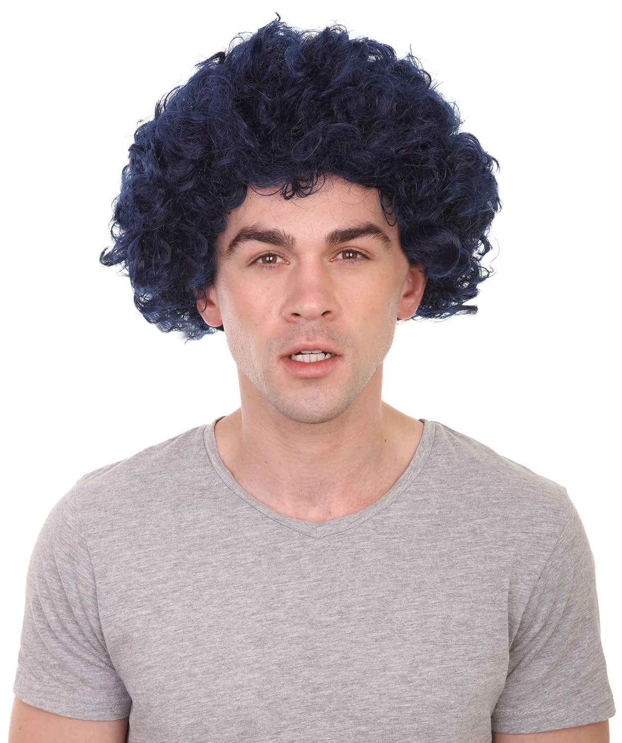 HalloweenPartyOnline Dark Blue Afro Wig HM-541