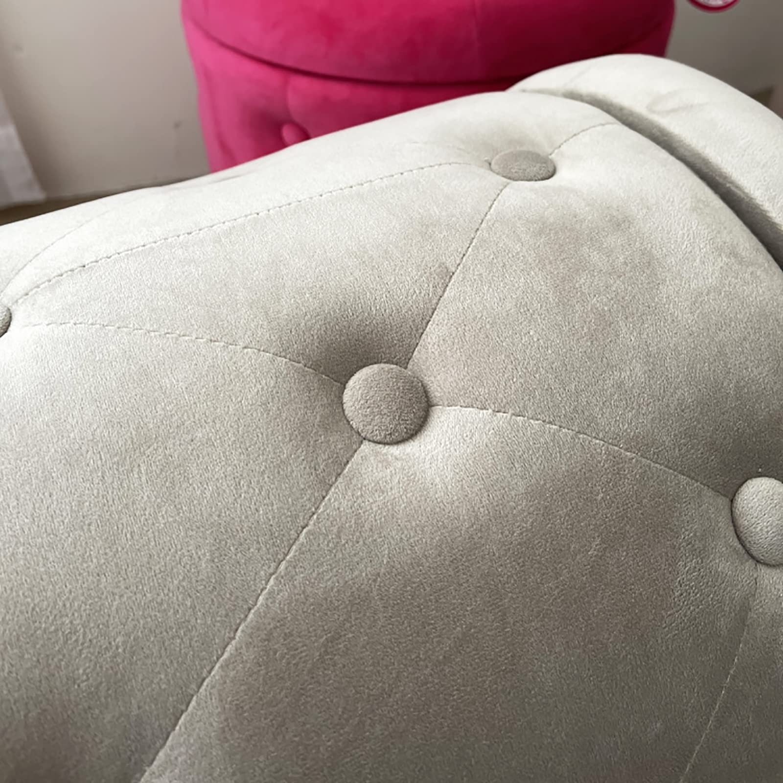 Amazon.com: Velvet Upholstered Storage Ottoman,Button Tufted Foot 