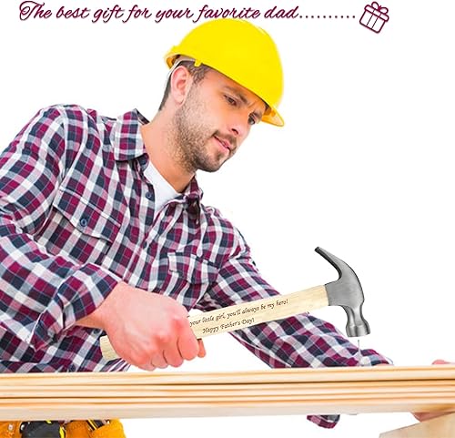 Miniatura 5 de Martillo de mango de madera personalizado con texto, martillo de garra personalizado grabado con láser para hombres, papá, marido, padrinos de boda,