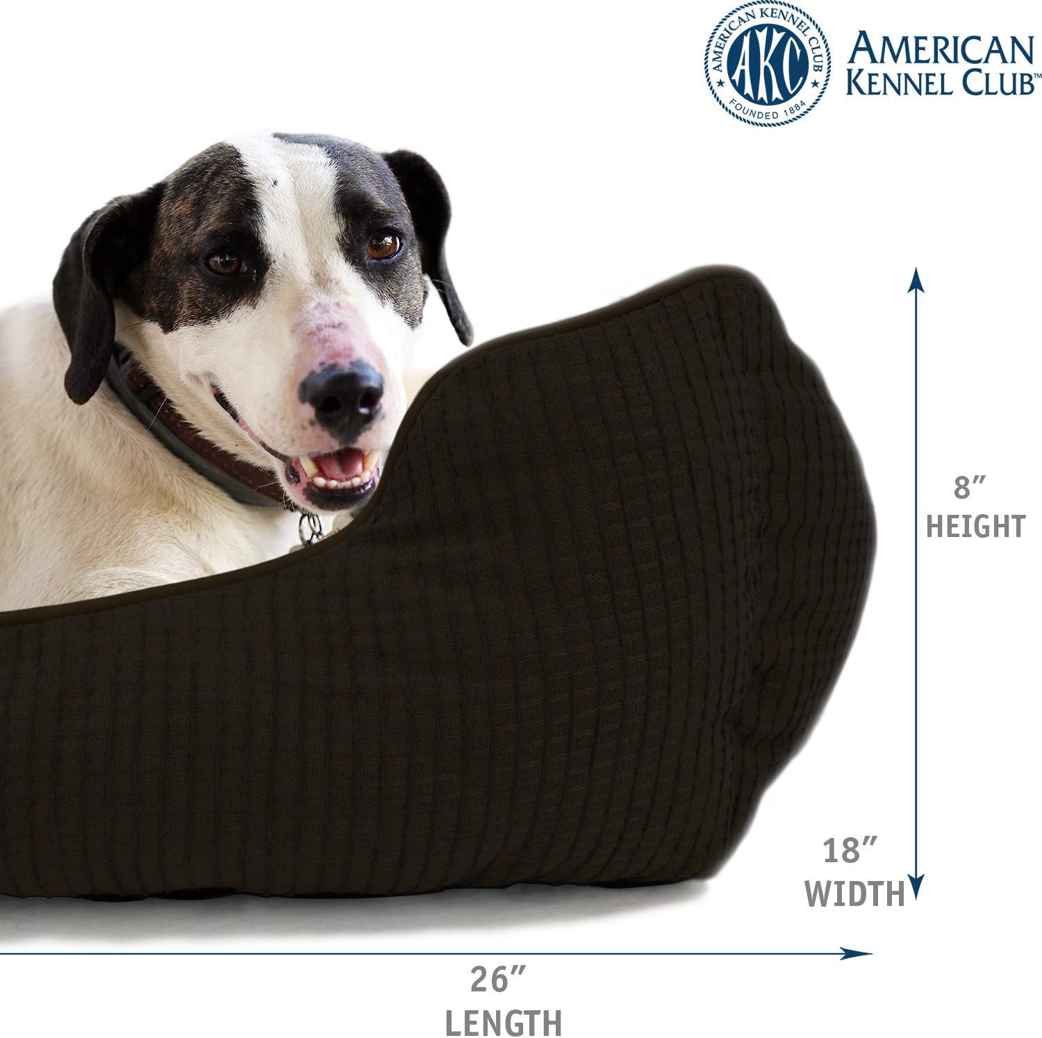 review American Kennel Club Small Black Dog Bed, Solid Weave Cuddler, AKC Pet Cuddler, 26