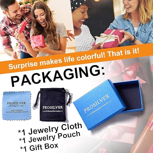 Miniatura 9 de PROSILVER Collar delicado de plata de ley 925 para mujer, hermoso collar de piedra natal de circonita cúbica disponible de enero a diciembre,