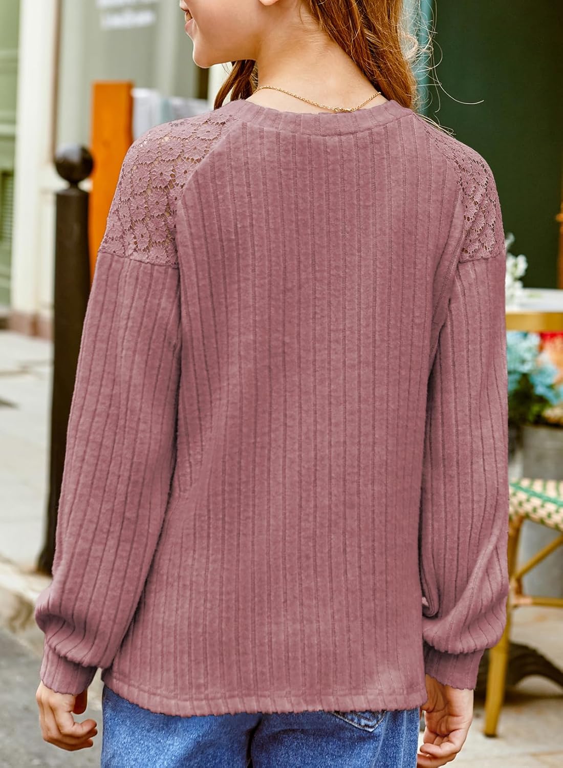 blibean Tween Girls Fall Shirts Long Sleeve Lace Tops Size 6-15 Years - Image 5