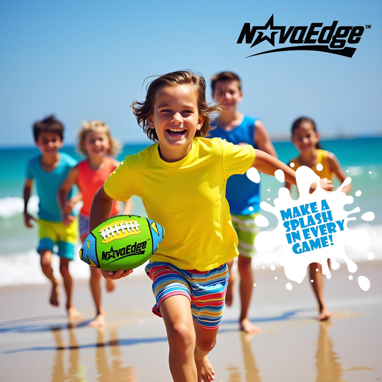 8.5-Inch All-Weather Football for Kids | Land & Water Play on Lawn, Playground, Pool, Beach | Waterproof with Grips & Laces | Includes Pump | Choose 1 or 2 Ball Pack