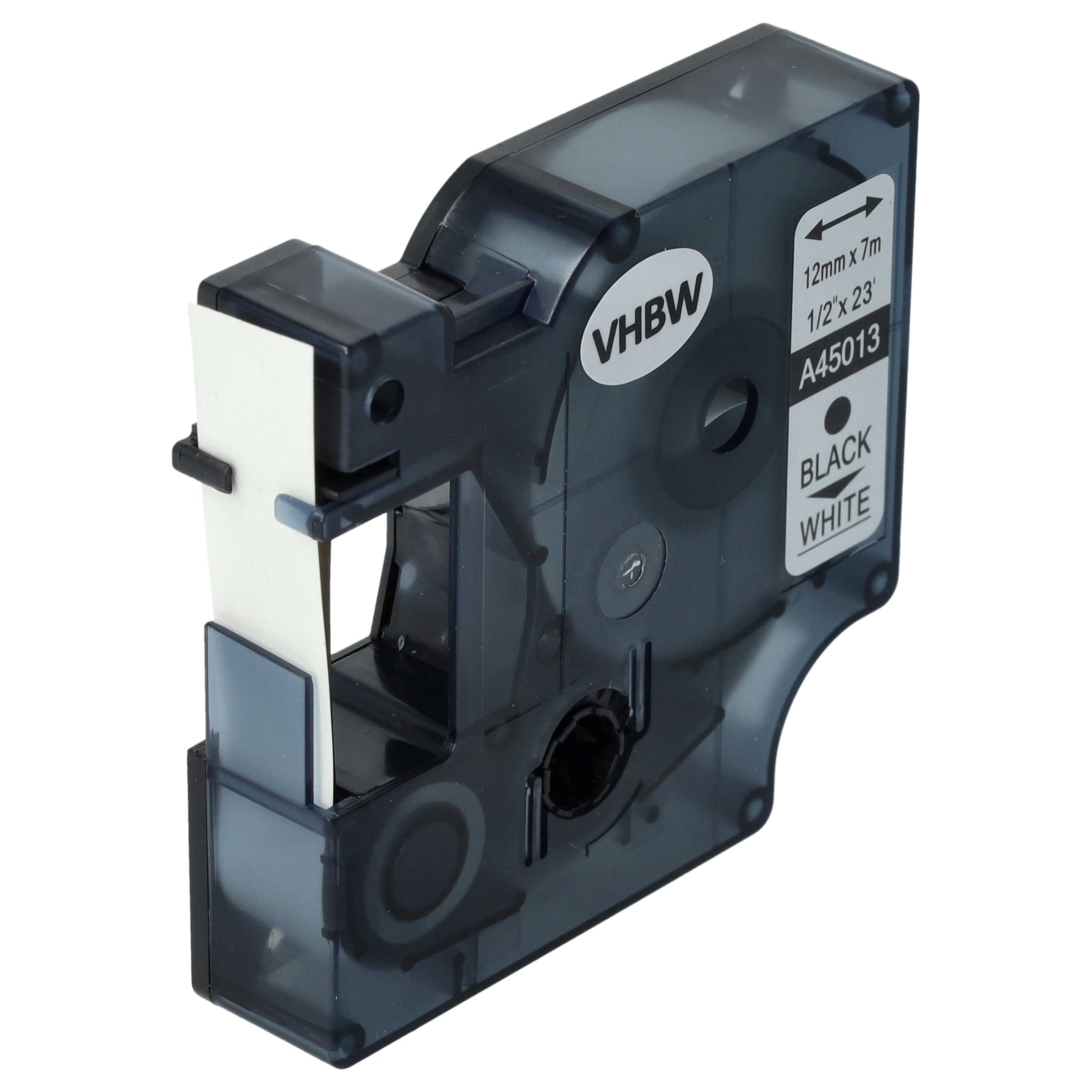 vhbw 10x Schriftband-Kassette kompatibel mit Dymo 2000 | 5500, 4500, 3500 Etiketten-Drucker 7m x 12mm Schwarz auf Weiß