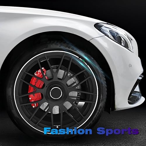 Miniatura 4 de 4 piezas de rueda de coche rueda rueda cubo 3D decoración adhesivo material de aleación de aluminio para llanta de coche compatible con C63 C43 C300