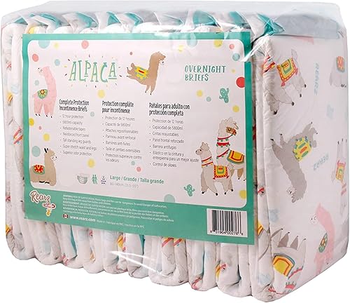 Rearz - Pañales nocturnos de alpaca para adultos (paquete de 12) (M)