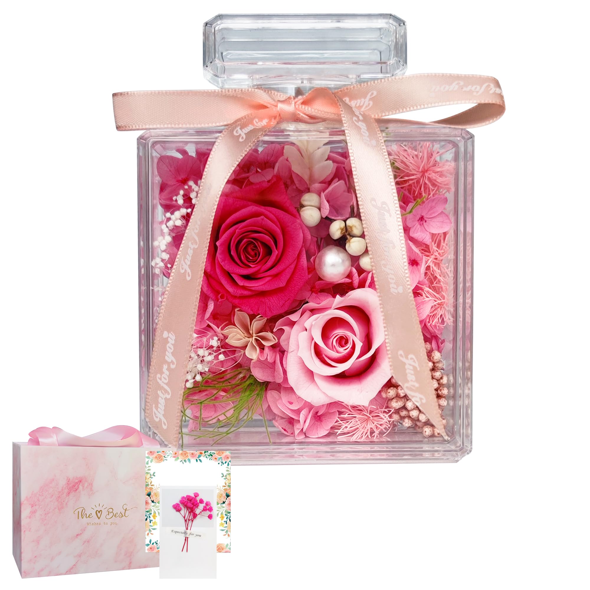 Amazon｜プリザーブドフラワー 枯れない薔薇 香水ボトル型 室内飾り