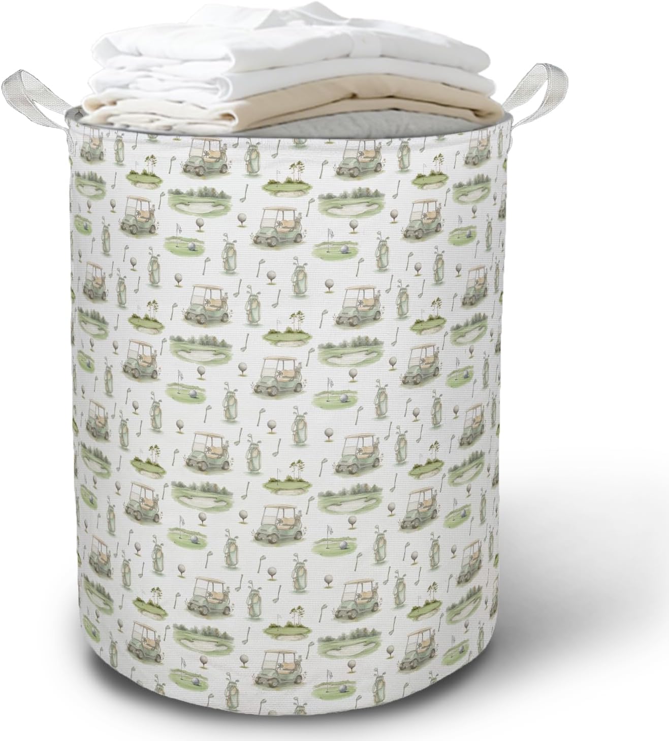 Golf Laundry Basket Hamper, Golf Nursery Decor, Golfing Lover Golfer Gifts Foldable Clothes Toys Books Storage Box Bins Baskets Organizer for Kids Bedroom Bathroom Sports Room