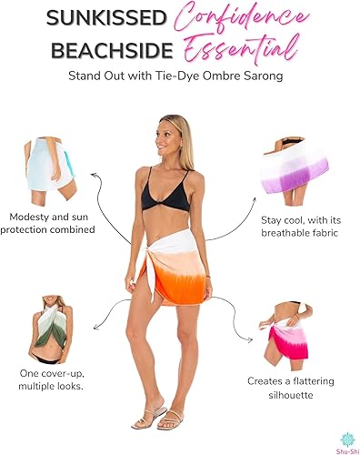 Miniatura 4 de SHU-SHI Traje de baño para mujer, pareo, falda de playa, pareo corto