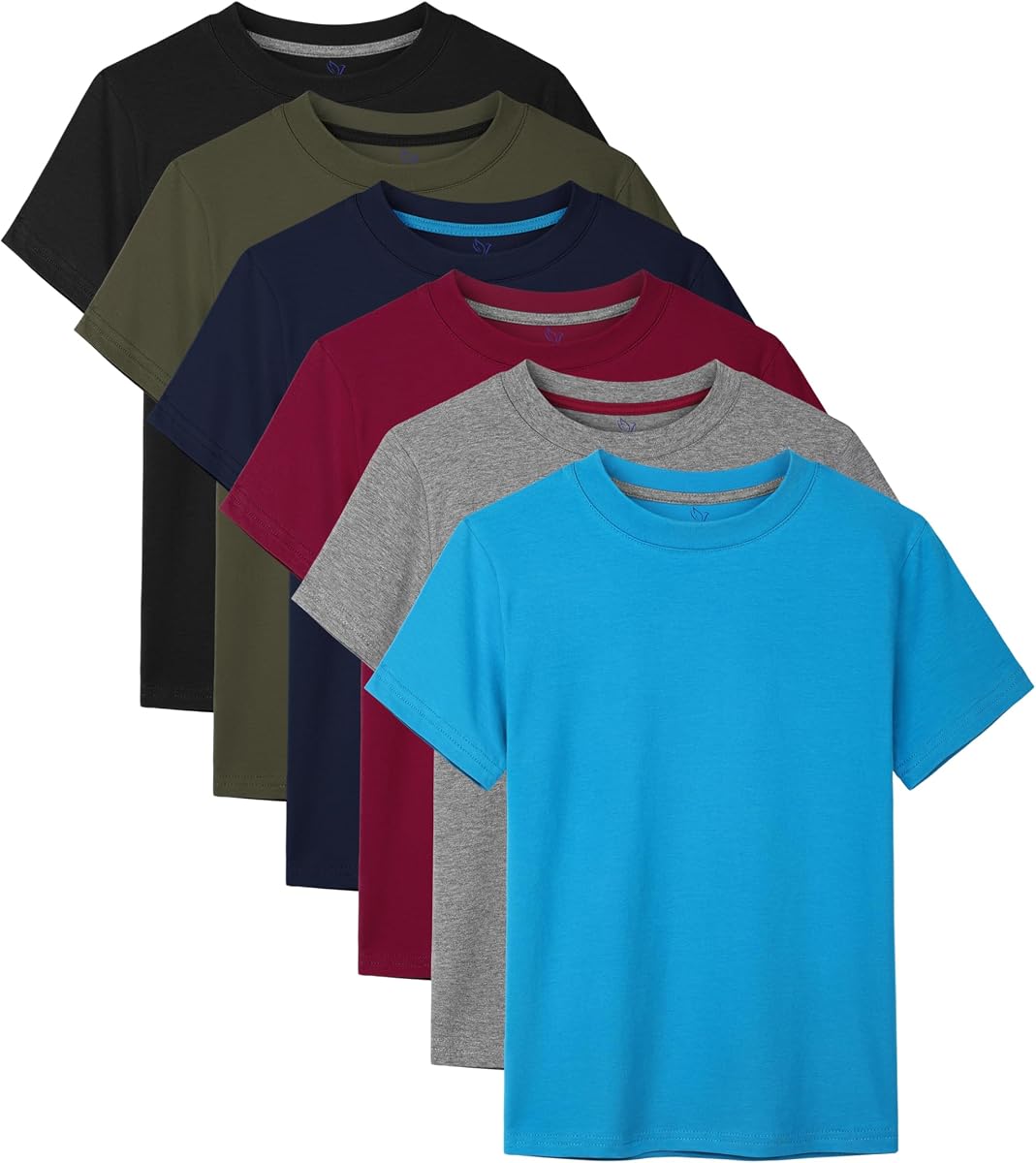 6 Pack Boys Shirts Cotton Short Sleeve T-Shirts for Boys Kids Clothes Tops