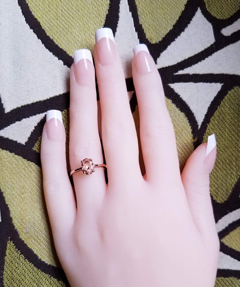 1ct Oval Morganite 14K Rose Gold Ring