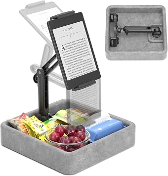 KDD Tablet Pillow Stand - Multi-Angle Adjustable iPad Holder for Lap, Bed and Desk - Foldable Kindle Soft Pad Dock with Storage Tray Compatible with iPad Pro 12.9, Air Mini, Phone, E-Reader