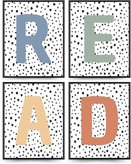 PLKMN Classroom Decor,Boho Classroom Must Haves Set of 4 | Homeschool Decor,Reading Nook Read Signs for Library Kindergarten 8x10 (Unframed)-10