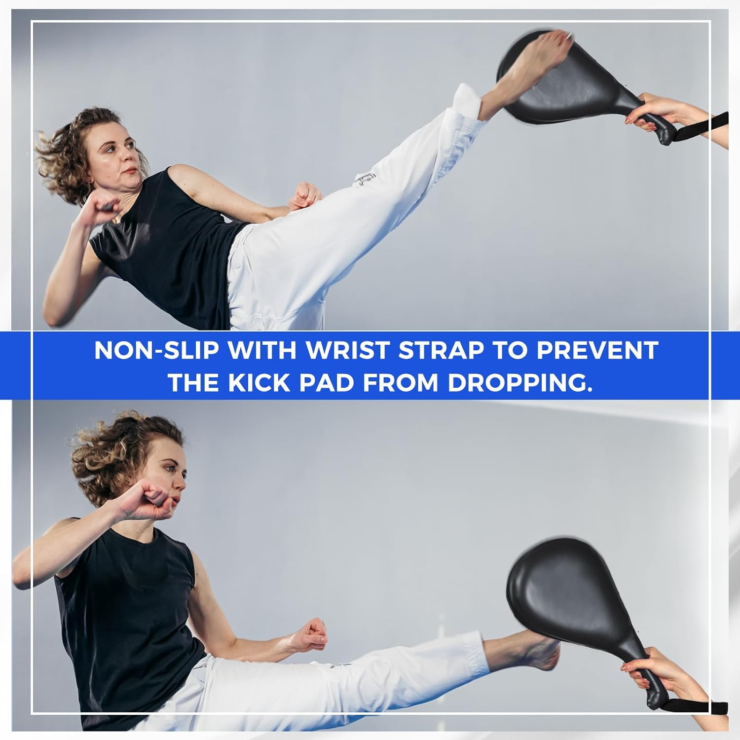 Poen 3 Pcs Taekwondo Kick Pads Muay Thai MMA Karate Sparring Gear Martial Arts Kickboxing Training Pads Punching Striking Target Equipment PU Leather Paddles Strike Curved Kick Shield