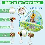 Dr.Rapeti Jouet de siège de voiture bébé pour les voyages arrière face double côté Activité de voyage bébé Siège de voiture Divertissement Jouet Easy Drive Cadeau pour nouveau-né bébé 0-12 mois